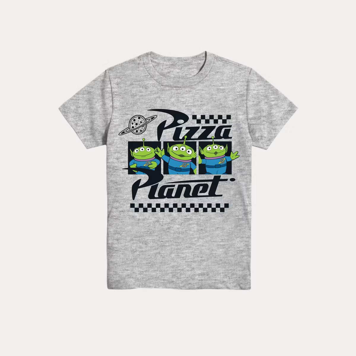 Boys' Disney Pizza Planet Short Sleeve Graphic T-Shirt - Heather Gray | Target