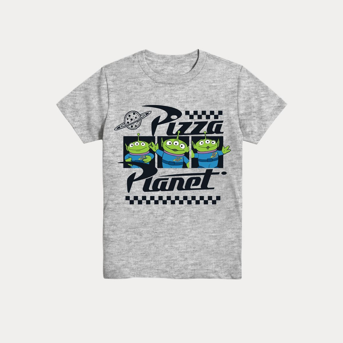 Boys' Disney Pizza Planet Short Sleeve Graphic T-Shirt - Heather Gray | Target