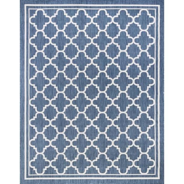 Transitional 5x8 Area Rug (5'3'' x 7'3'') Geometric Blue, Cream Indoor Outdoor Rectangle Easy to ... | Walmart (US)