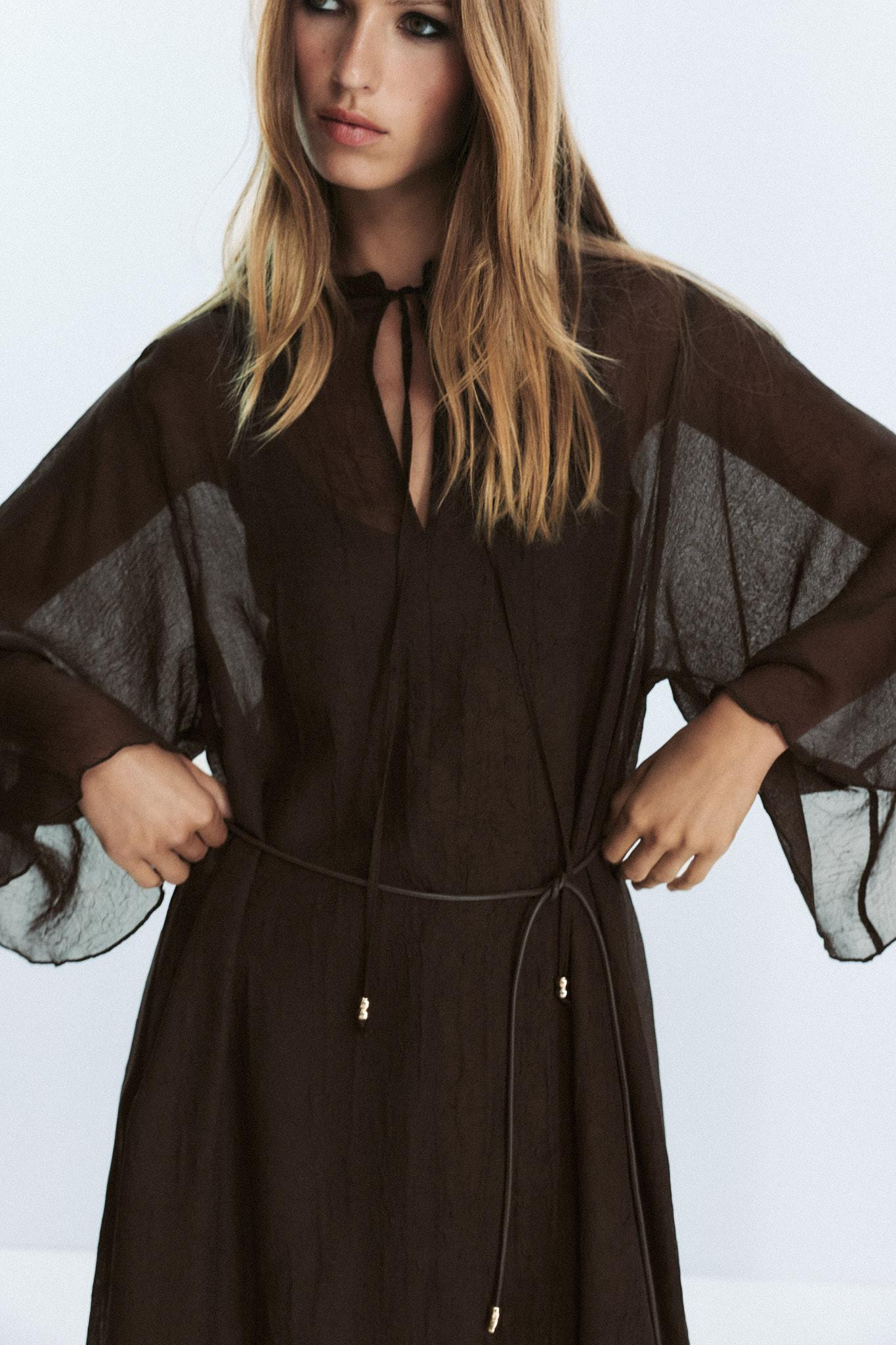 BELTED CAFTAN DRESS | Zara US
