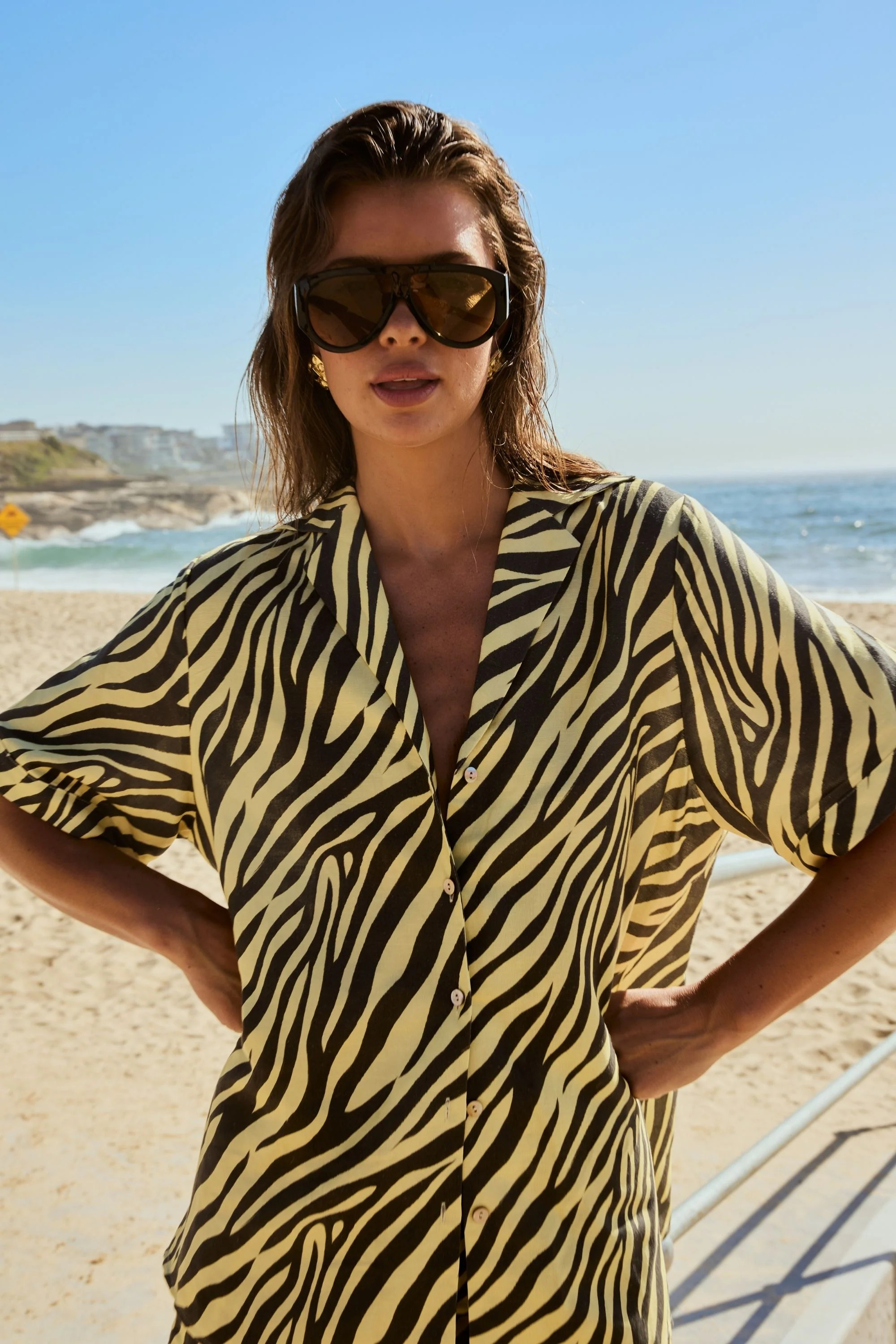 BUTTON UP SS SHIRT - ZEBRA | Summi Summi