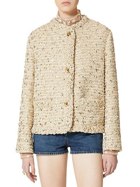 Sequin-Embroidered Tweed Jacket | Saks Fifth Avenue