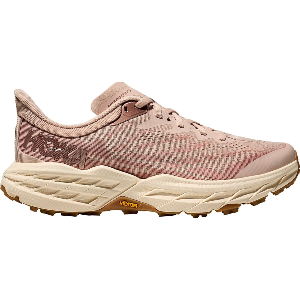 HOKA Speedgoat 5 Trail Running Shoe - Women's Cream/Sandstone 6.5 | Backcountry
