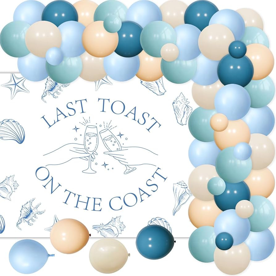 71Pcs Last Toast On The Coast Bachelorette Party Decorations, Bridal Shower Decorations Kit with ... | Amazon (US)