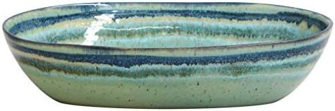 Amazon.com | Casafina Sausalito Collection Stoneware Ceramic Oval Serving Bowl 12.5", Green: Serv... | Amazon (US)