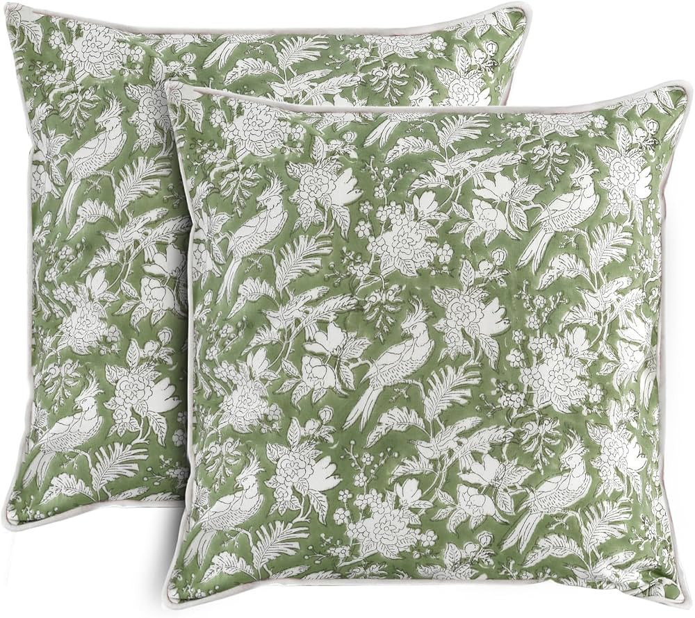 CPC Throw Pillow Covers for Couch, 20x20 Decorative Couch Pillows for Living Room, 100% Cotton Bo... | Amazon (US)