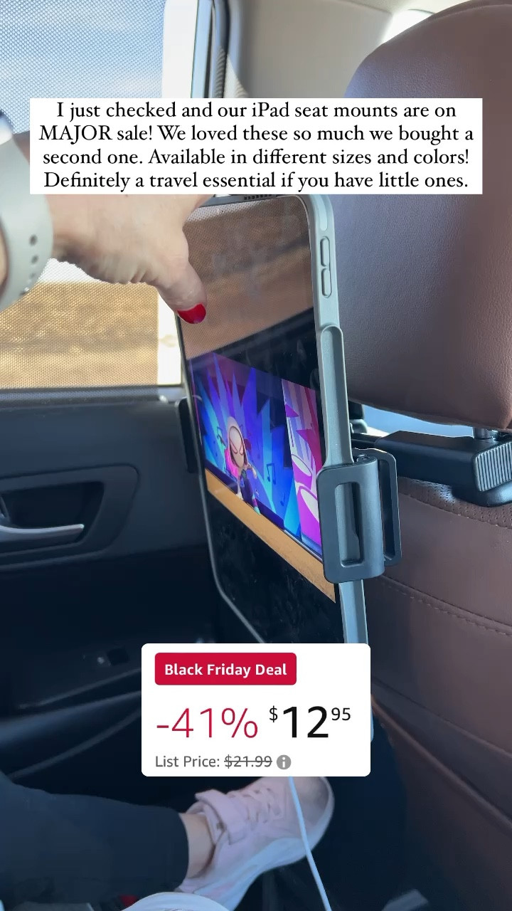 iPad car mount on sale! Clips onto the headrest. It’s positionable, comes in multiple sizes and colors!

#LTKtravel #LTKsalealert #LTKkids