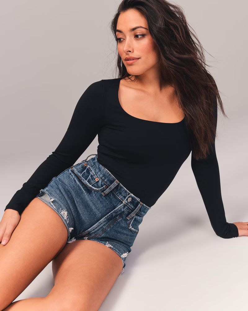 Women's Curve Love High Rise Mom Shorts | Women's Clearance | Abercrombie.com | Abercrombie & Fitch (US)