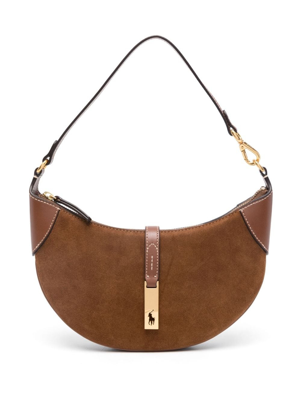 Polo Ralph Lauren mini Polo ID suede shoulder bag - Brown | Farfetch Global