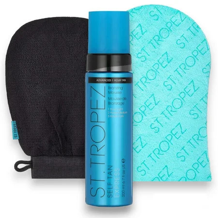 St. Tropez Self Tan Express Bronzing Mousse Combo Kit - 6.7 fl oz Mousse Exfoliating Mitt Applicator Mitt | Walmart (US)