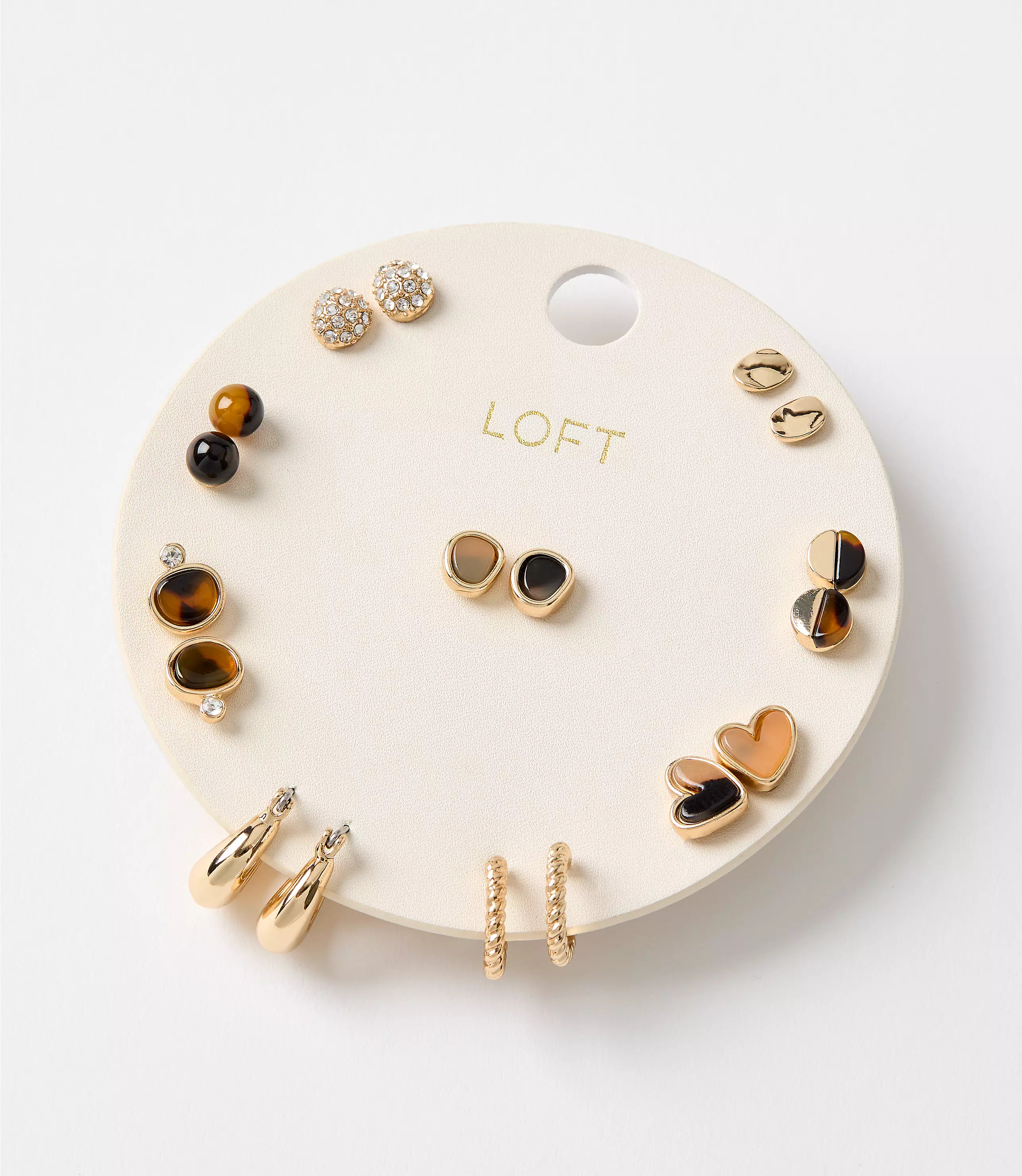 Tortoiseshell Print Stud Earring Set | LOFT