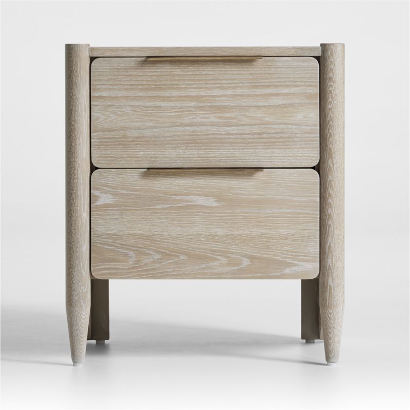 Casa White Oak Wood Nightstand with Drawers + Reviews | Crate & Barrel | Crate & Barrel