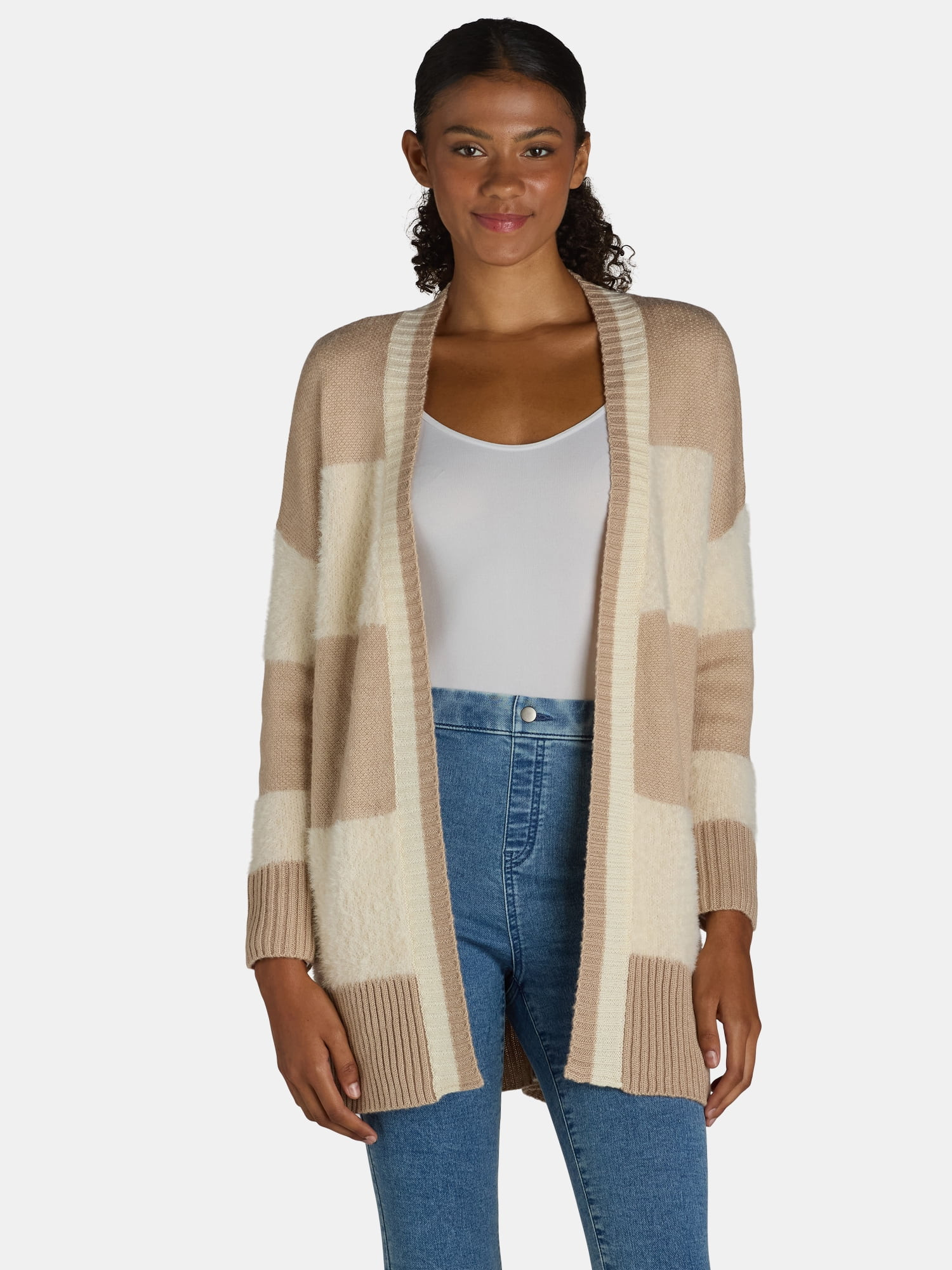 Dreamers by Debut Women's Open Front Cardigan Sweater, Midweight, Sizes XS-XL - Walmart.com | Walmart (US)