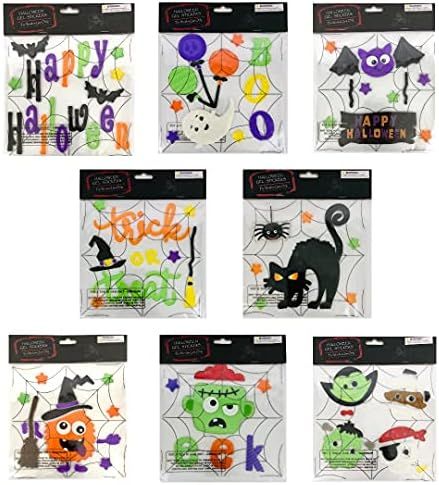 Fall Halloween Gel Sticker Window Clings Decoration Bundle with Ghost Bat Black Cat | Amazon (US)