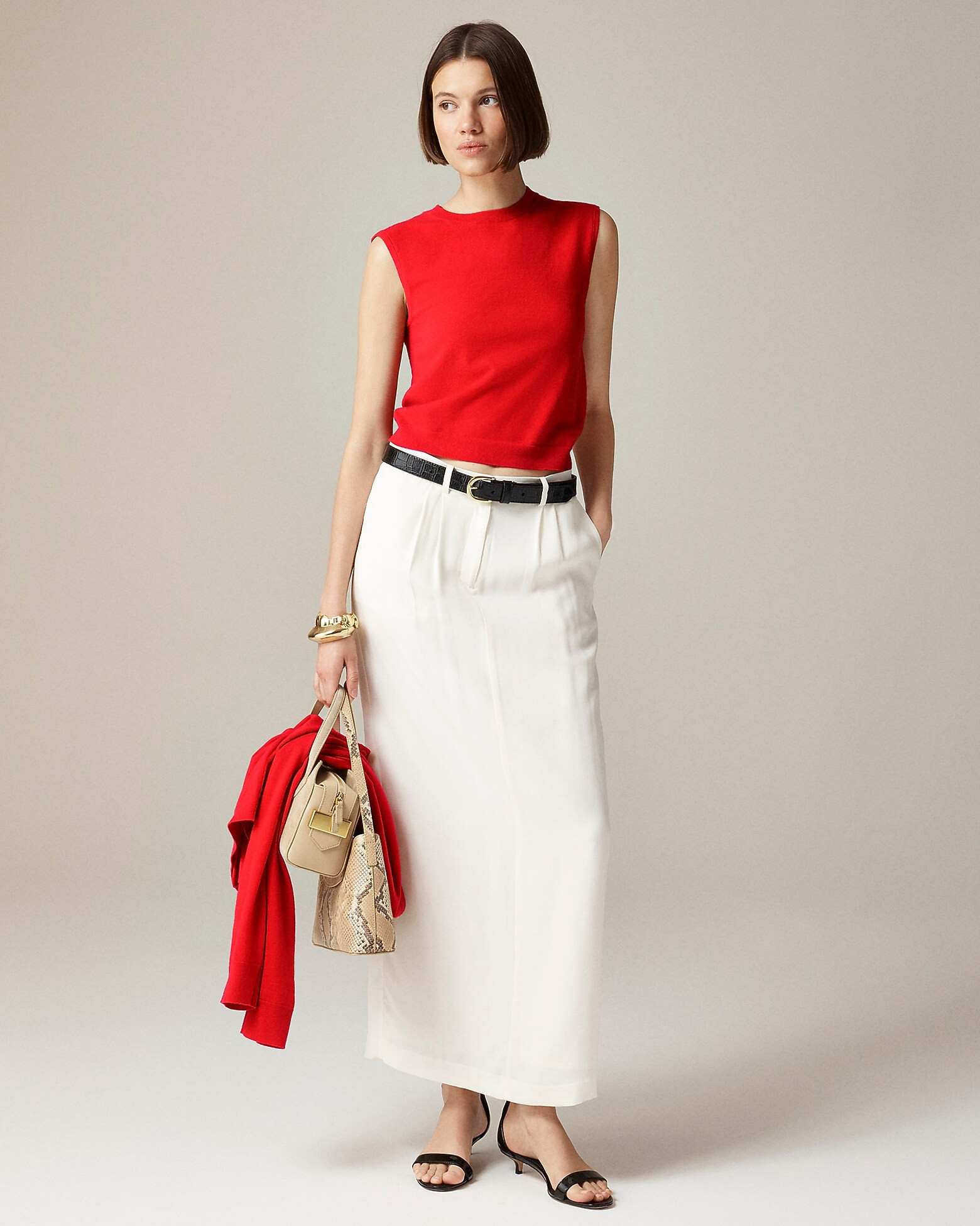 Featherweight cashmere-blend cropped sweater shell | J. Crew US