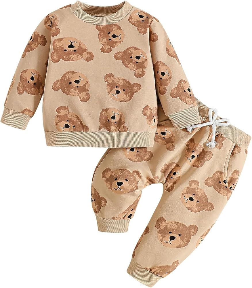 Baby Girl Sweatshirt Clothes Pants Set Joggers Toddler Fall Outfit Infant Sweatsuit | Amazon (US)