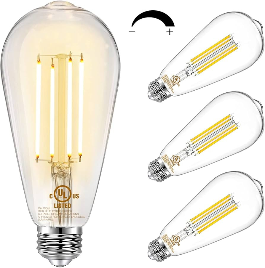DAYBETTER 4 Pack Vintage LED Edison Bulbs, E26 Led Bulb 60W Equivalent, Dimmable Led Light Bulbs,... | Amazon (US)