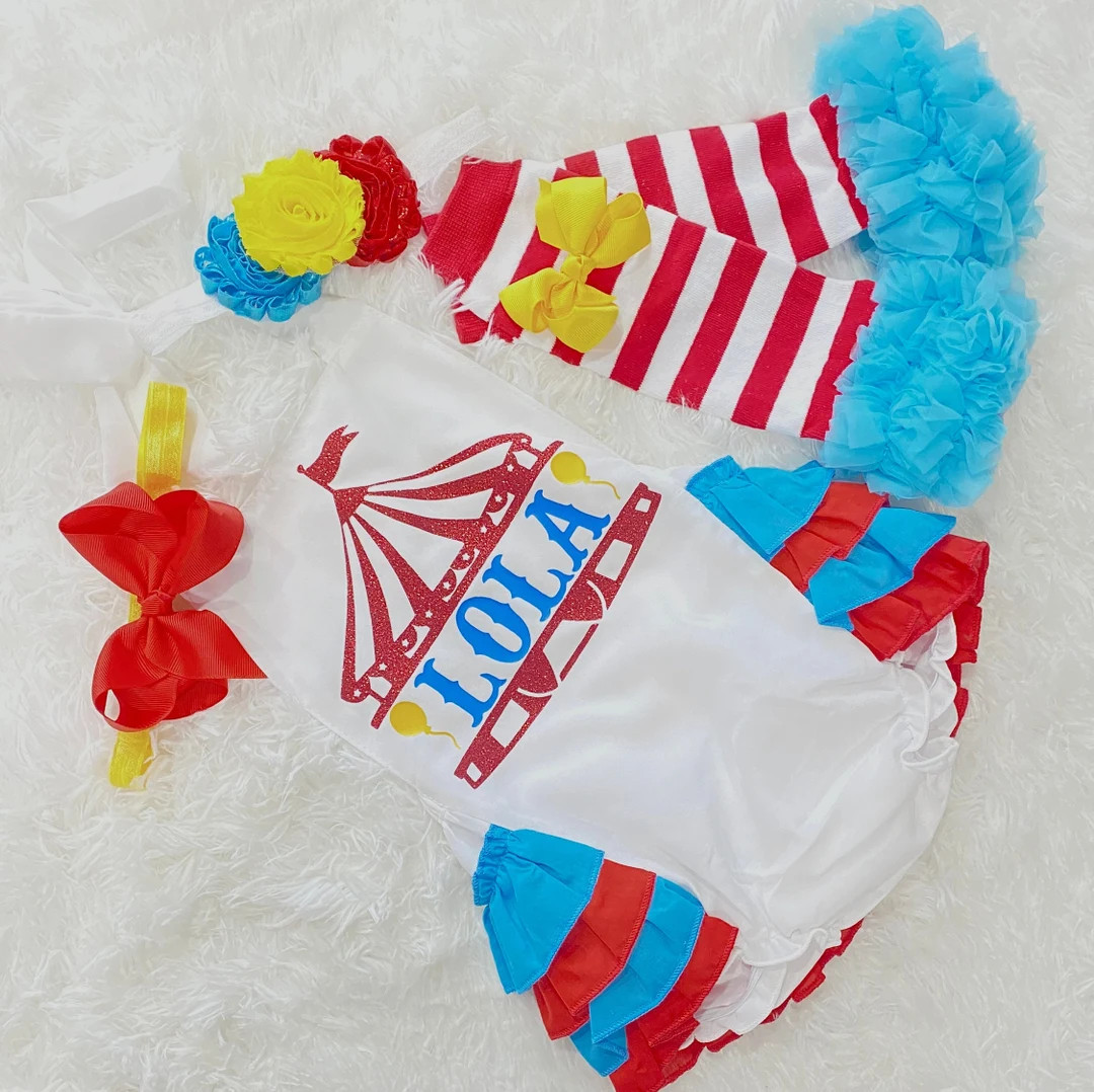 Girls Circus 1st Birthday Romper, Girls Carnival 1st Birthday Outfit, Girls Pastel Circus1st Birt... | Etsy (US)