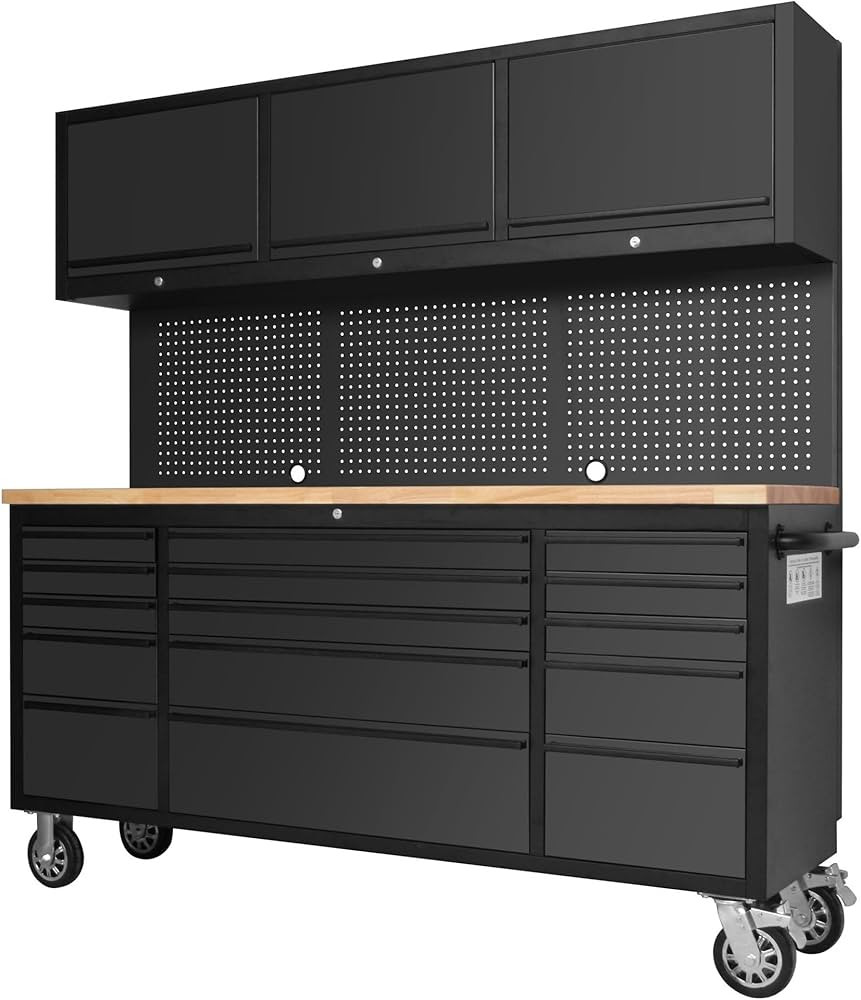 CT Copper Tailor 72-inch Tool Chest Cabinet Mobile Garage Workbench with 15 Storage Drawers and W... | Amazon (US)