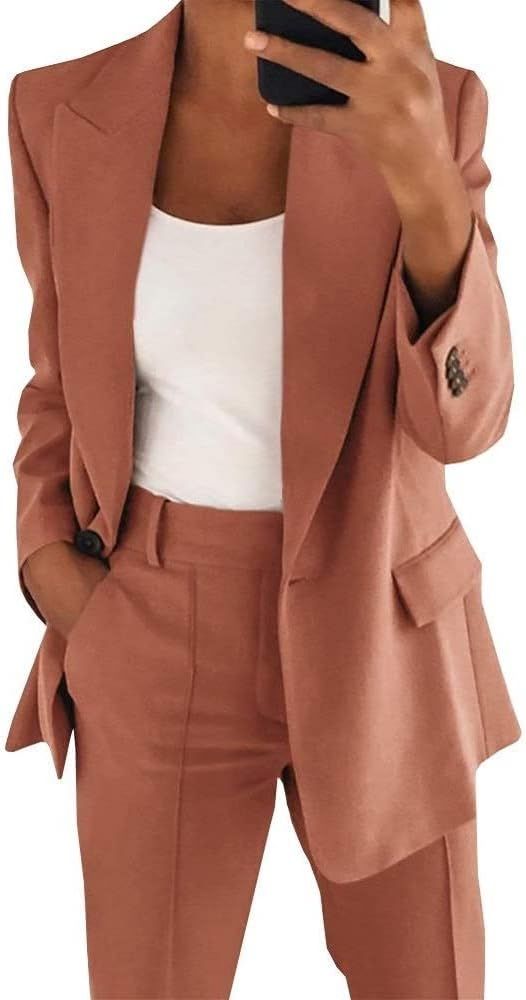Cicy Bell Women's Casual Blazer Long Sleeve Lapel Business Work Jacket with Pockets | Amazon (US)