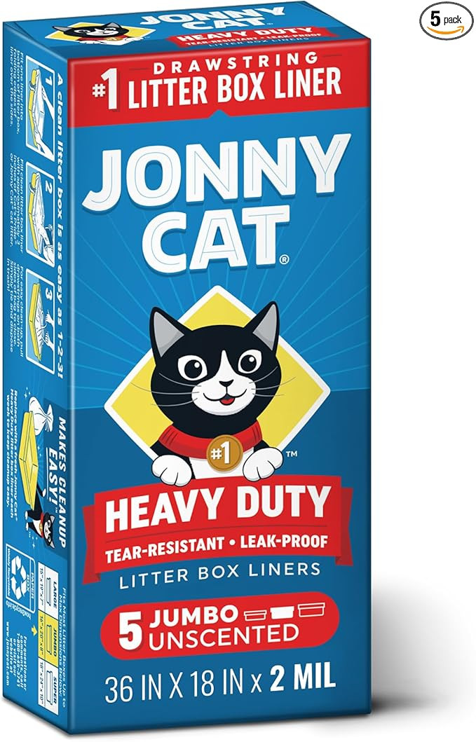 Amazon.com : Jonny Cat Litter Box Liners: Heavy Duty - Tear & Leak Resistant - Drawstring Close -... | Amazon (US)