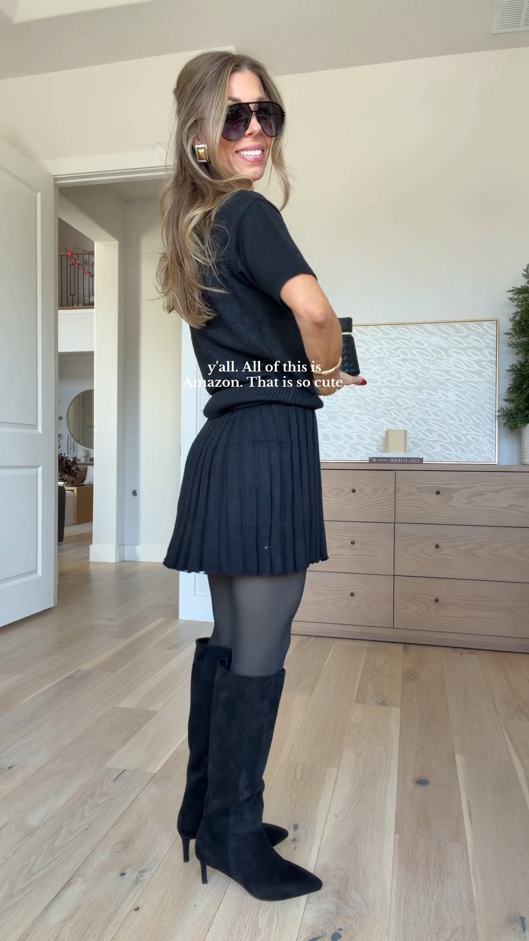 Cutest short sleeve Amazon sweater and skirt set!! 

#LTKHoliday #LTKFindsUnder50 #LTKootd