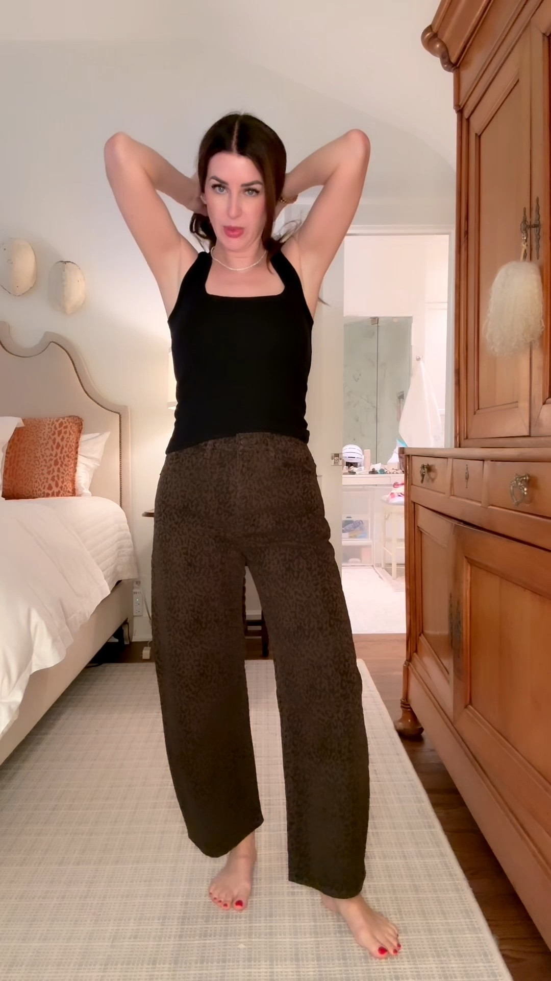 I love that these are included in the Shopbop Fall Event Sale! The barrel silhouette has quickly become one of my favorites—I just think it’s so flattering. But this pair is even better because it’s a flocked denim with the most subtle animal print. I mean, they’ve got everything!

I'm wearing a size 26, and there are still lots of sizes available, but if you’ve been wanting to try a barrel jean, don’t wait. This is the pair to grab while they’re on sale! 

 #LTKSeasonal #LTKOver40 #LTKSaleAlert