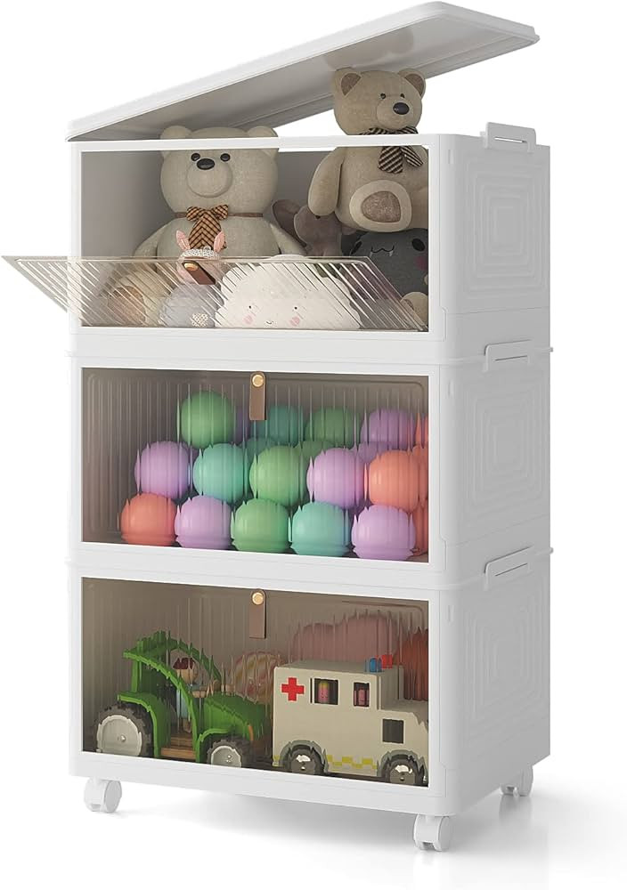23Qt Plastic Storage Bins Organizer 3 Tier, Stackable Bins for Storage, Storage Boxes with Lids, Sto | Amazon (US)