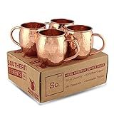 Handcrafted 100% Pure Copper Mug Gift Set for Moscow Mules (4 Pack). Includes Bonus Recipe Booklet | Amazon (US)