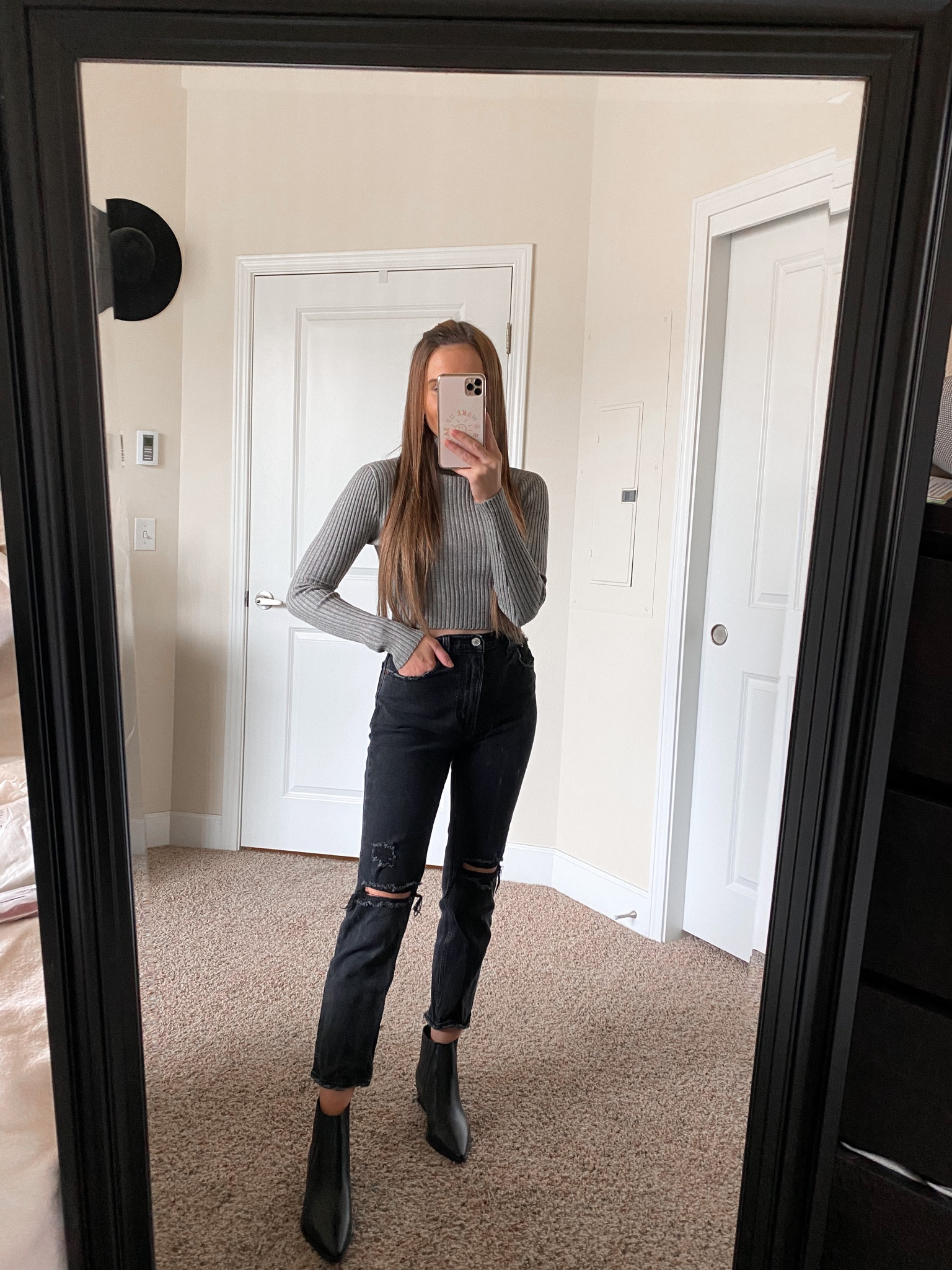 Crop ribbed turtleneck from Shop Priceless / runs small - size up / comes in a ton of colors! Would be a cute thanksgiving outfit idea 

#LTKstyletip #LTKSeasonal #LTKshoecrush