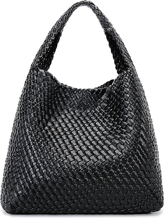 Fashion Woven Purse for Women Top-handle Shoulder Bag Soft Summer Hobo Tote Bag | Amazon (US)