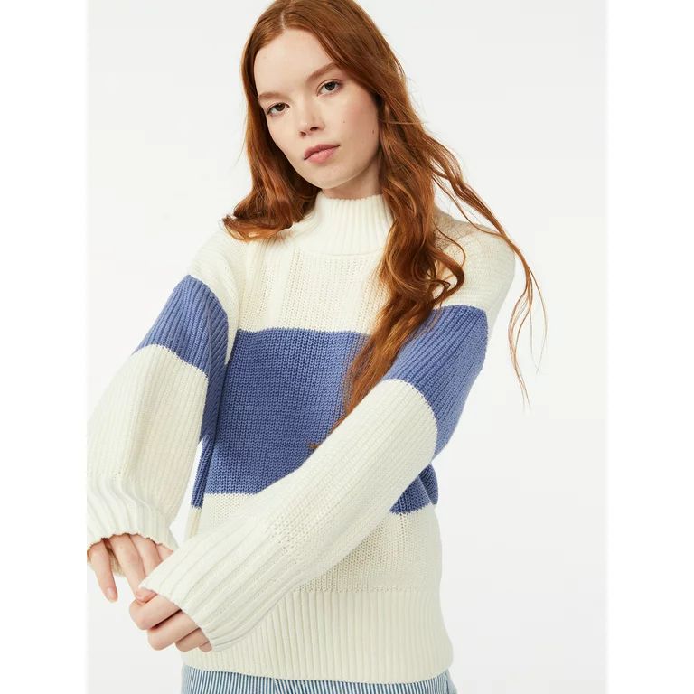 Free Assembly Women's Drop Shoulder Mockneck Sweater | Walmart (US)