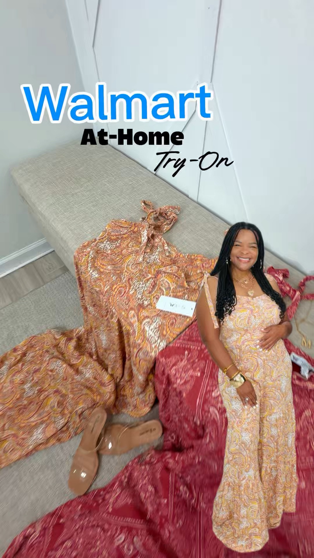 I’m wearing a Medium. The jumpsuit comes in sizes XS–XXL. The clear heels and my initial necklace are from Walmart too.

#LTKOver40 #LTKPlusSize #LTKMidsize