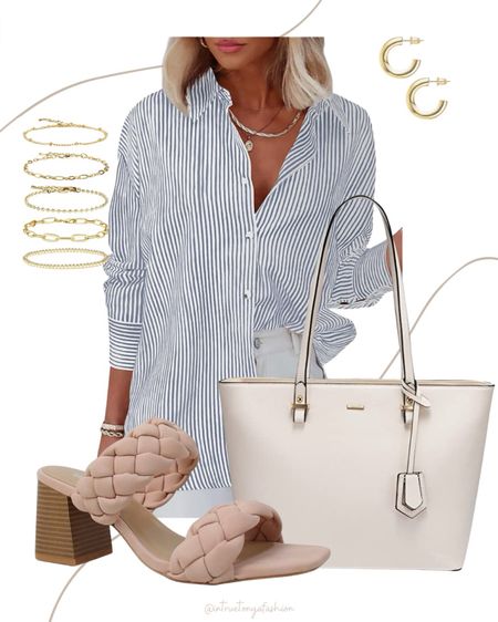 Spring workwear with a striped button down shirt, white tote bag, braided heels and gold accessories

//Spring outfits 2024, Amazon outfit ideas, casual outfit ideas, casual fashion, amazon fashion, amazon casual outfit, cute casual outfit, outfit inspo, outfits amazon, outfit ideas, Womens shoes, amazon shoes, Amazon bag, purse, size 4-6, early spring outfits, winter to spring transition outfit, spring outfit, work outfit, workwear, #ltkfindsunder100 #ltkitbag #ltkshoecrush

#LTKfindsunder50 #LTKworkwear #LTKstyletip