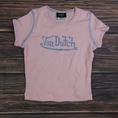 Von Dutch Kids Baby Size 4 Pink Short Sleeve Tee T Shirt 90s Vintage VTG  Y2K | eBay US