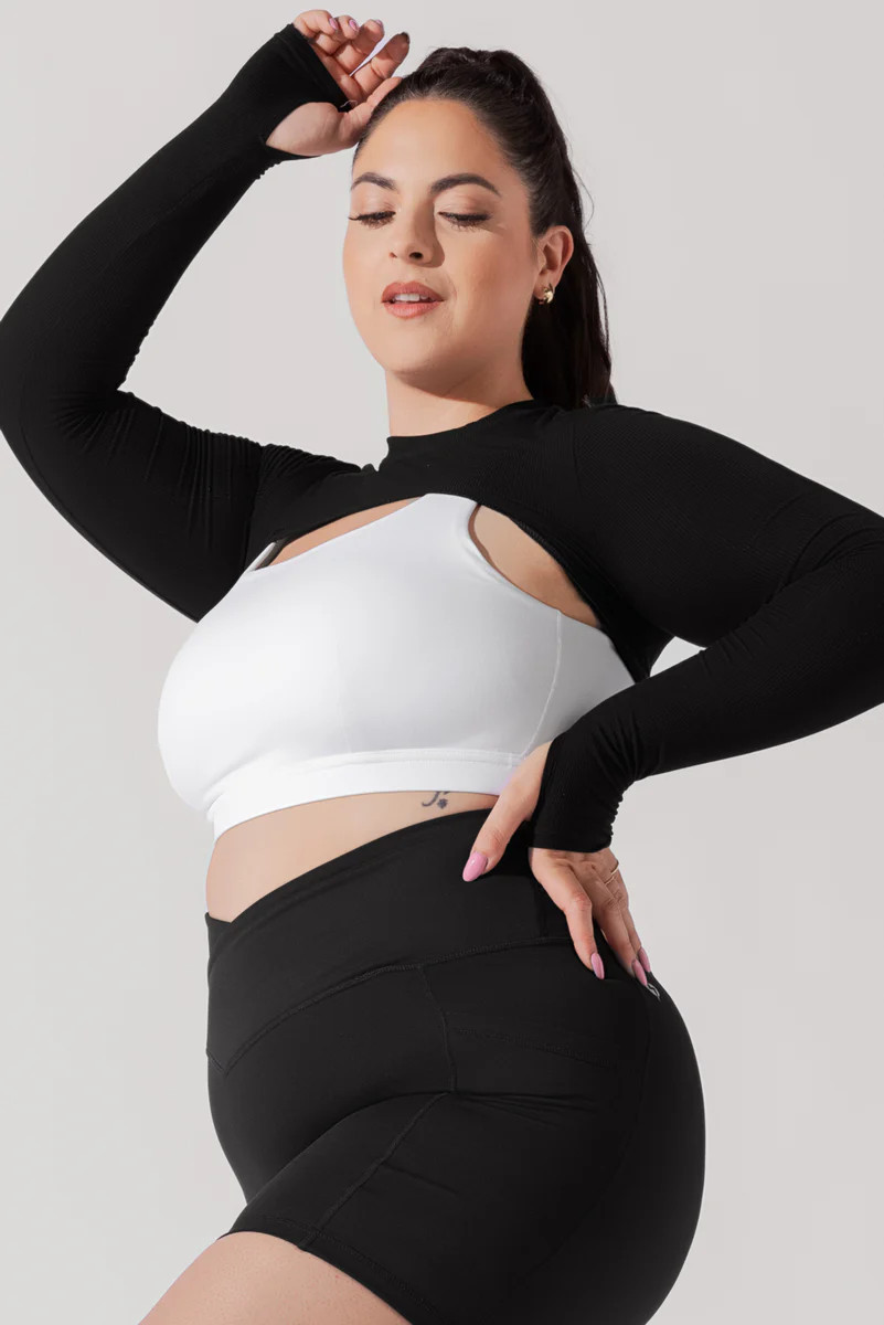 Relevé Ribbed Shrug - Black | POPFLEX