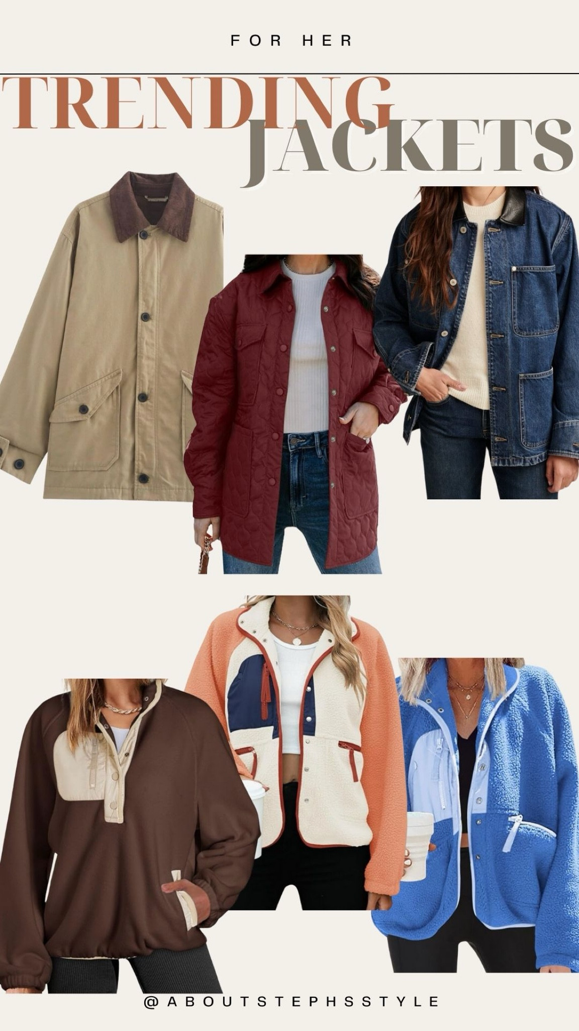 Trendy jackets, barn jacket, quilted jacket, Sherpa, free people dupe

#LTKGiftGuide #LTKFindsUnder100 #LTKSeasonal