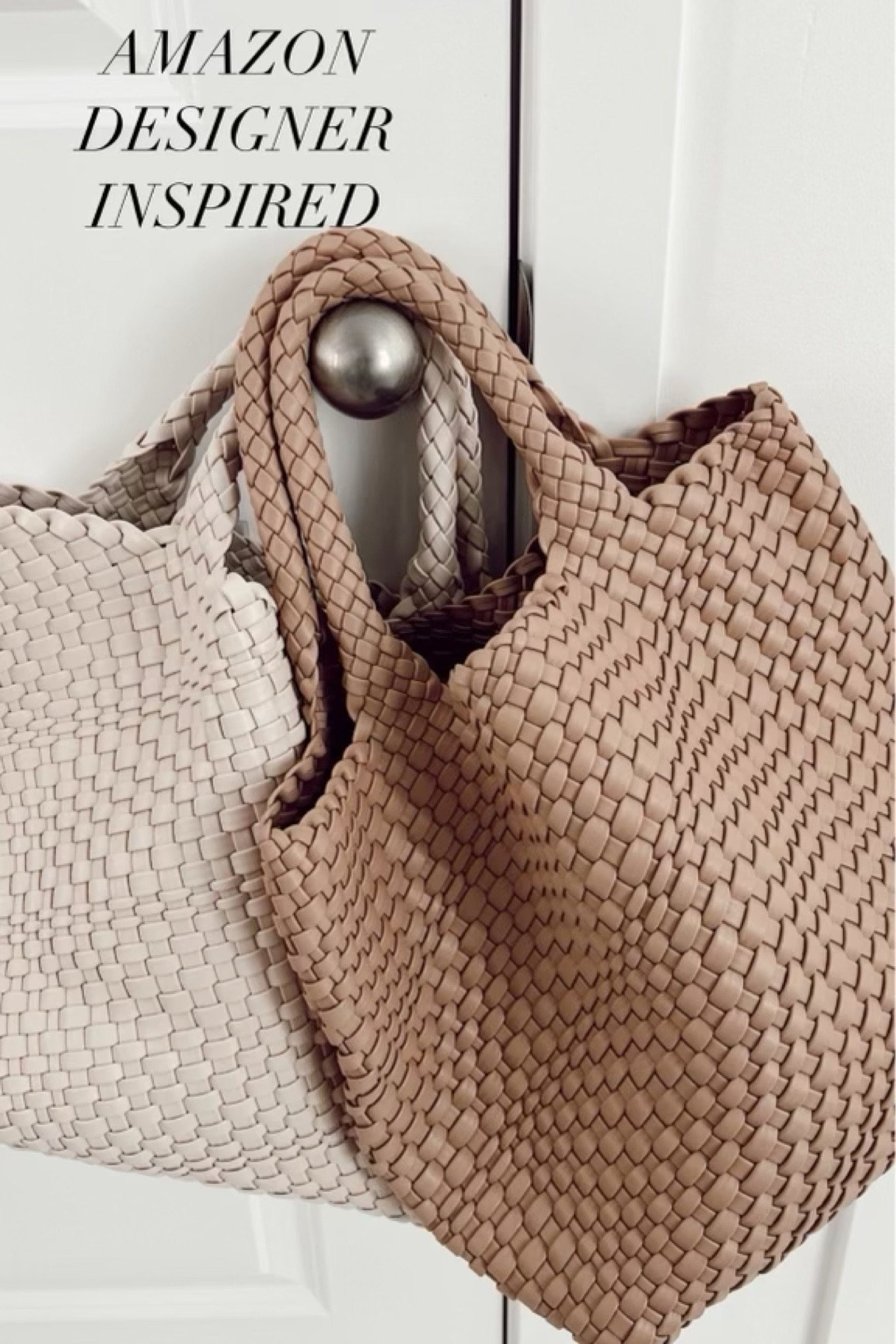 Brown Woven Tote with Strap – Bag & Bougie