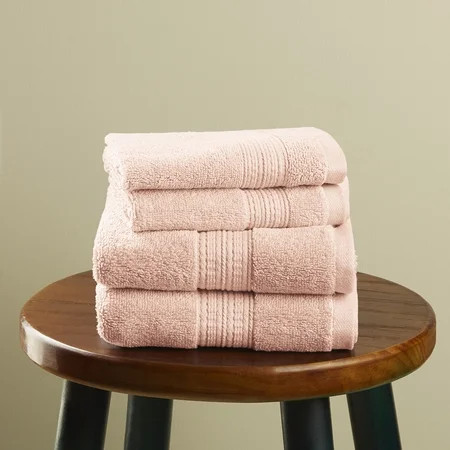 Hotel Style Pima Cotton 2 PC Bath Towel Set, Pearl Blush | Walmart (US)