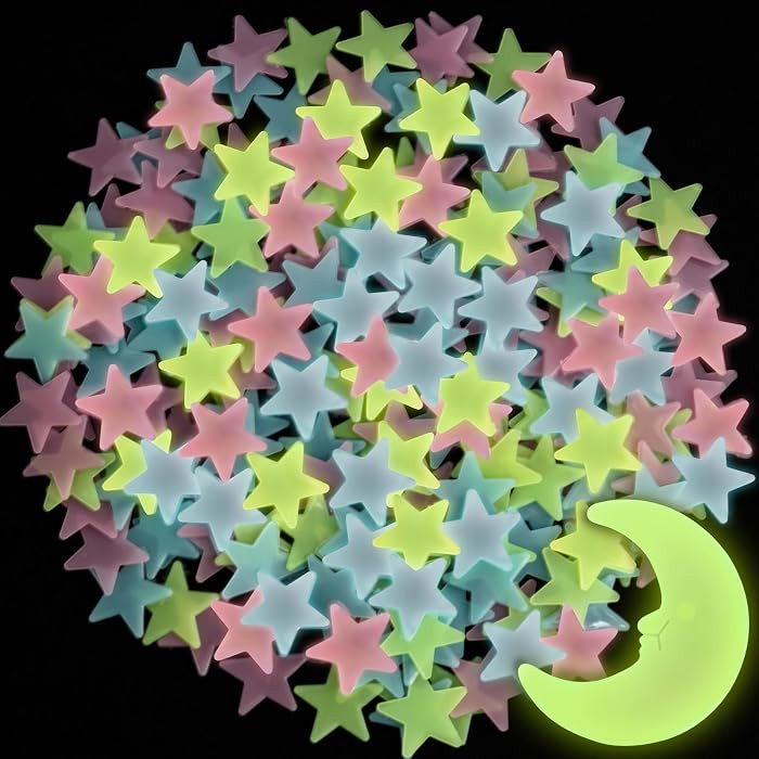 MAQIHAN 200 Glow in The Dark Stars for Ceiling - Glowing Stars Moon Sticker | Amazon (US)