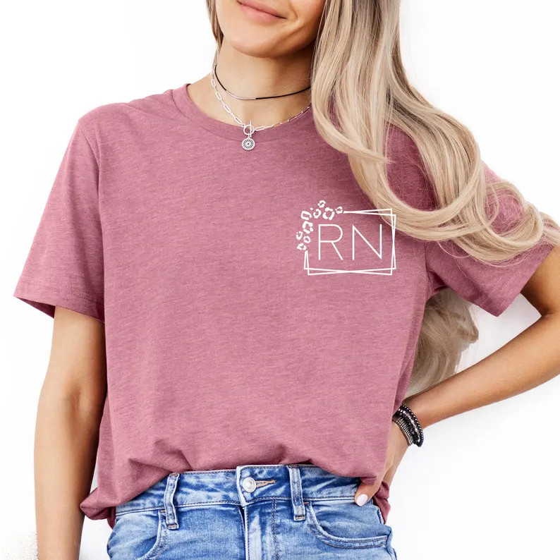 Registered Nurse Shirts Pocket, RN Shirts, Leopard RN T-shirt, Nursing Shirt, Nursing School Tee,... | Etsy (US)