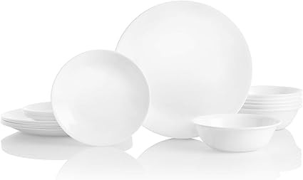 Corelle Vitrelle 18-Piece Service for 6 Dinnerware Set, Triple Layer Glass and Chip Resistant, Li... | Amazon (US)