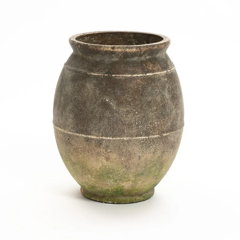 LuxenHome Rustic Ginger Root Brown Terracotta 13.6-Inch Tall Indoor and Outdoor Urn Vase | Walmart (US)