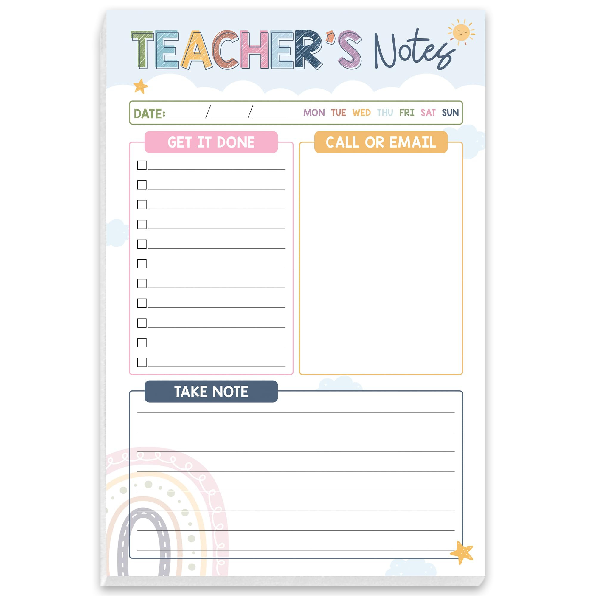 Rainbow Boho Teacher Notepad, Teacher Appreciation Gifts, New Teachers Gifts, To-Do List Notepad,... | Amazon (US)