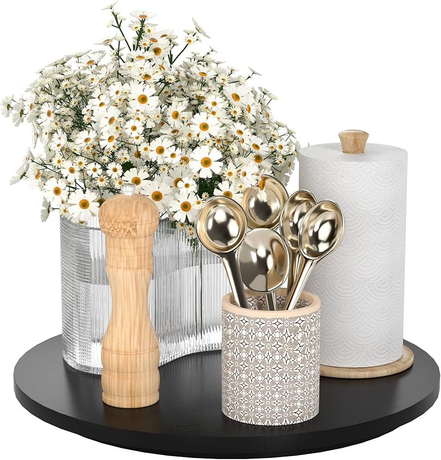 Lazy Susan Kitchen Cabinet Organizer - 12" Bamboo Lazy Susan Turntable for Cabinet Pantry Table o... | Amazon (US)