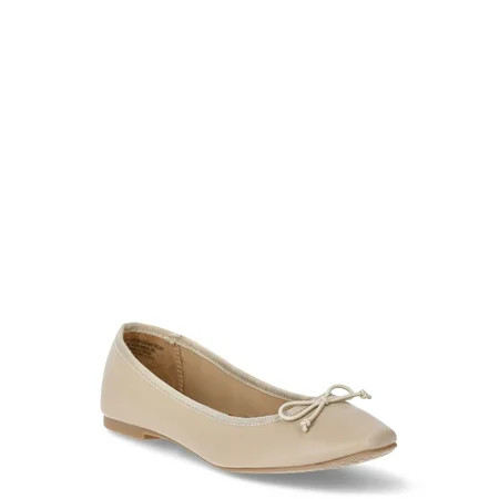 Time and Tru Women's Faux Leather Ballet Flats | Walmart (US)