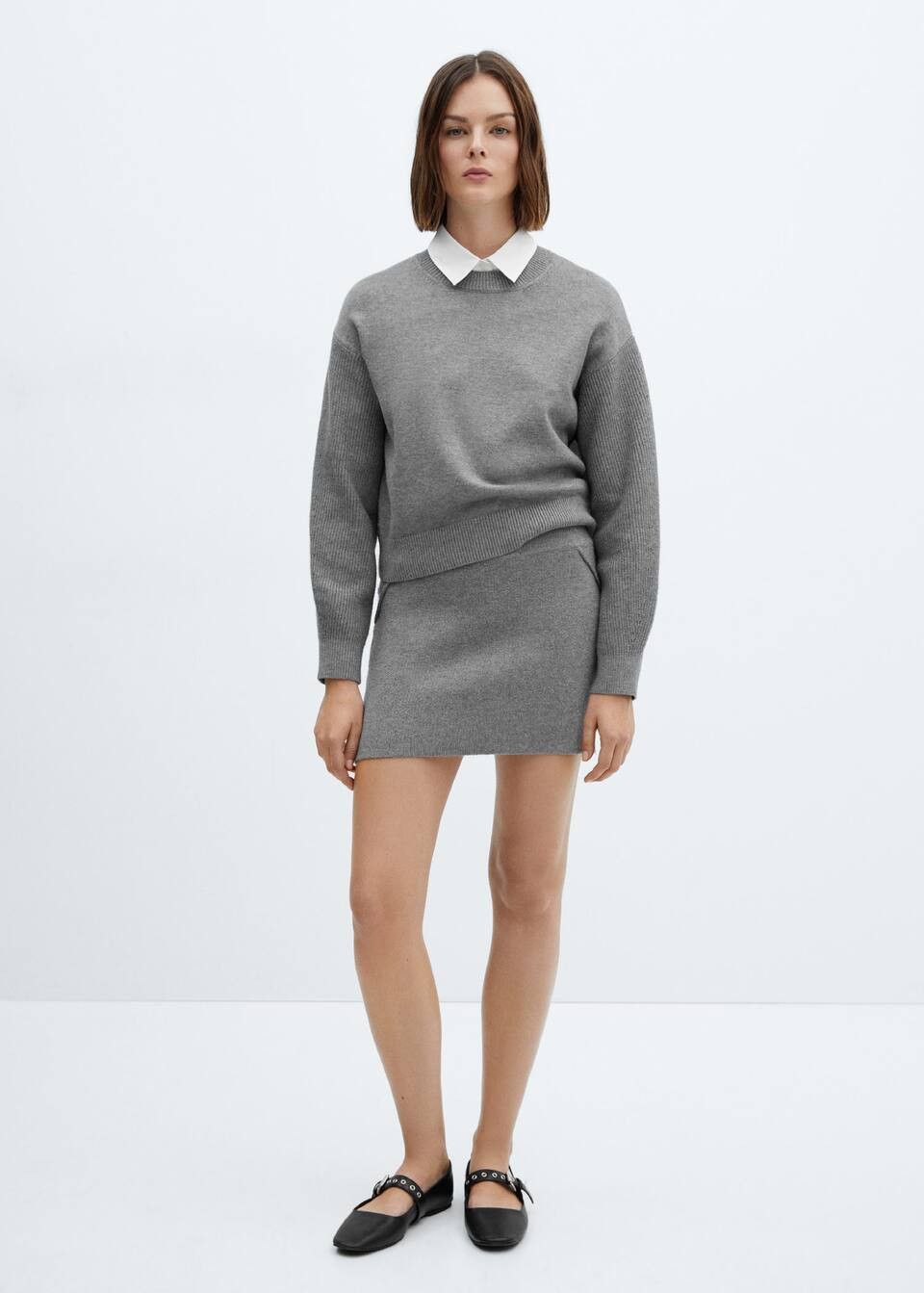 Round-neck knitted sweater  -  Women | Mango USA | MANGO (US)