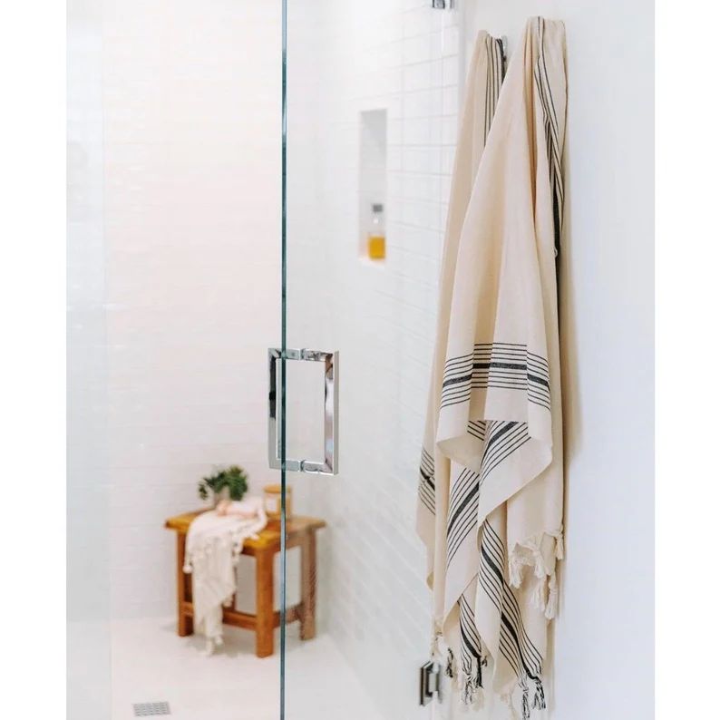 Zebrine Turkish Bath Towel , Travel Peshtemal Fouta Sarong Cotton Towels, Bamboo towel, Turkish T... | Etsy (US)