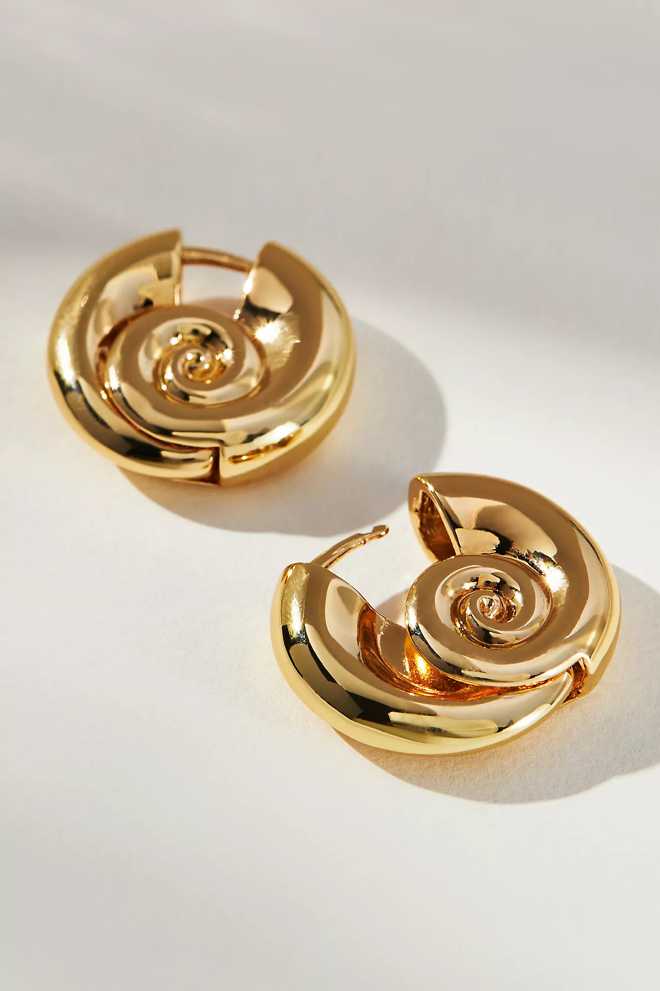 Metal Shell Huggie Earrings | Anthropologie (US)