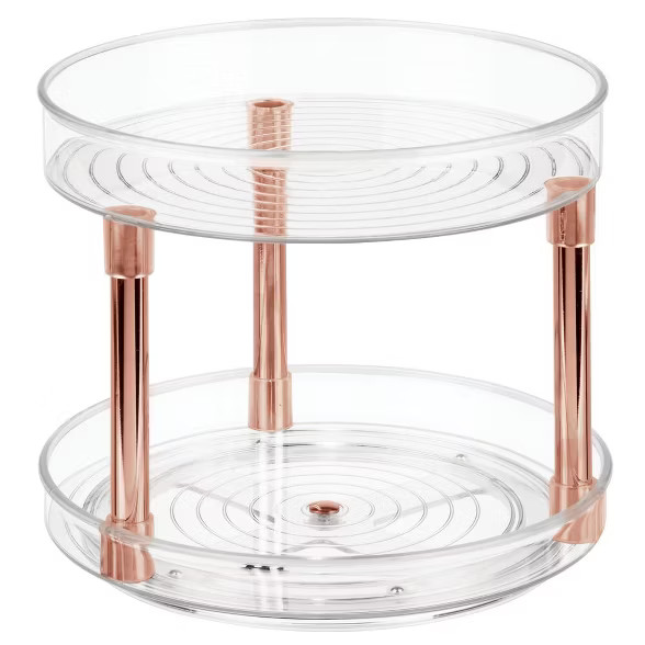 mDesign 2 Tier Spinning Lazy Susan Turntable Storage Tray | Target